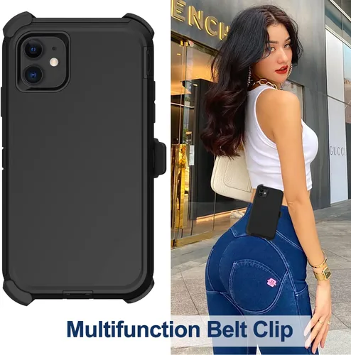 Miniatura 6 de Funda para iPhone 12, iPhone 12 Pro con funda de clip para cinturón, 2 protectores de pantalla, resistente grado militar, cuerpo completo, a prueba
