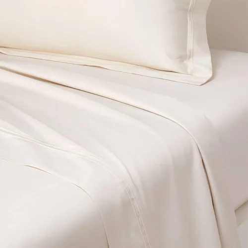 Miniatura 7 de Yves Delorme Triomphe Dune - Sábana encimera tamaño matrimonial/Queen de 94 x 116 pulgadas, sábanas lujosas extra suaves y cálidas, ropa de cama