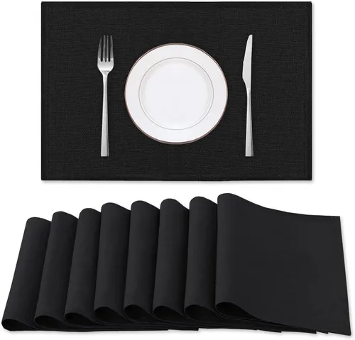 Miniatura 27 de H.VERSAILTEX Juego de 4 manteles individuales de lino de alta calidad para mesa de comedor, a prueba de derrames, impermeables, resistentes al