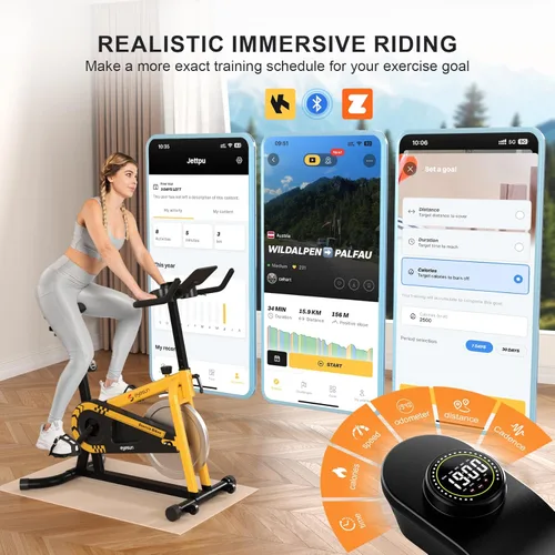 Miniatura 5 de Exercise Bikes for Home, Exercise Bike with Adjustable Friction, Brake Pad Resistance Silent Belt Drive, 330lbs Weight Capacity &Upgraded Version