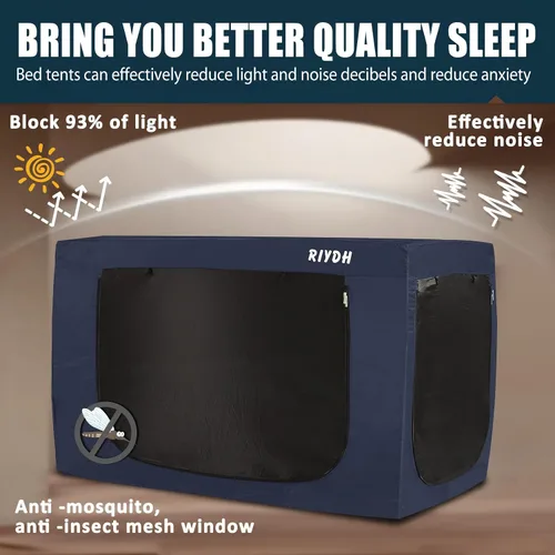 Miniatura 2 de RIYDH Tienda de Cama Twin XL Tienda de Dosel para Cama - Tienda de Ensueño Portátil para Niños y Adultos Tiendas de Dormir Interior 93%