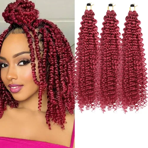 Miniatura 44 de 3 trenzas de ganchillo Passion Twist, cabello sintético preseparado para trenzar de 14 pulgadas, 3 paquetes de cabello trenzado pretrenzado