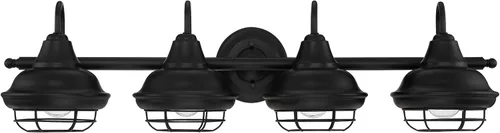Charleston - Aplique de pared con 4 luces, color negro mate, accesorio para baño: 10014