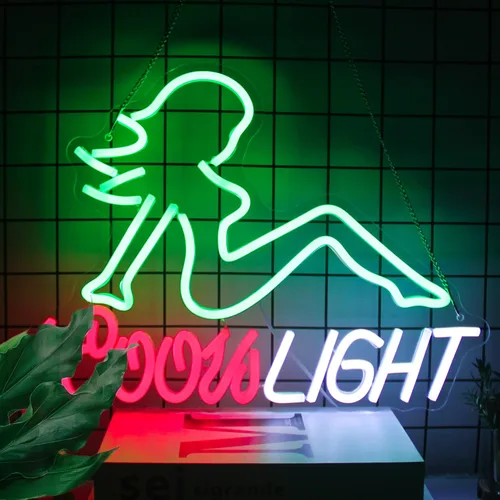 Miniatura 6 de Letrero de Luz de Neón Crs Light Letreros de LED de Cerveza para Decoración de Bar de Cueva de Hombre Luces de Neón LED de Dama Verde Letrero