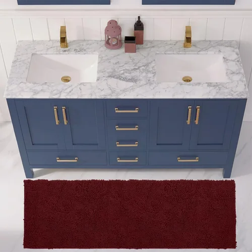 Miniatura 89 de LuxUrux Tapete de microfibra afelpada, de felpilla extrasuave, pelo largo de 1 pulgada, muy absorbente, para baño o ducha, lavar y secar a máquina