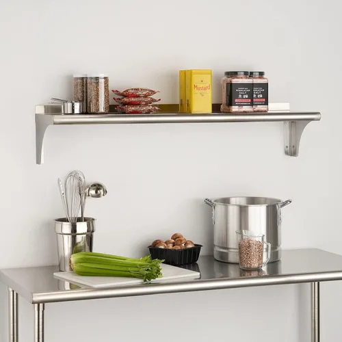 Miniatura 2 de Trinity THA-3326 EcoStorage NSF Estante de pared de acero inoxidable de grado comercial para cocina, garaje, despensa, almacenamiento, 48 pulgadas