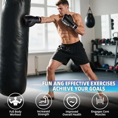 Miniatura 5 de Guantes de boxeo para hombres y mujeres, guantes de entrenamiento profesional de sparring Muay Thai, guantes de saco de boxeo pesado para adultos