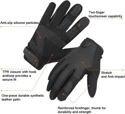 Miniatura 2 de OZERO Work Gloves Men Women, Mechanic Gloves with Touchscreen Grip, Synthetic Leather Palm, Breathable Flex Fit, EN388 Tested