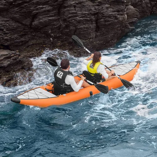 Miniatura 4 de AQUATEC Kayaks inflables – Opciones profesionales e intermedias, asientos individuales o tándem (dobles) – Completo con asientos, paletas y Hudson