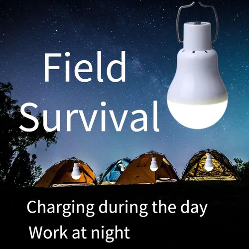 Miniatura 3 de Bombilla solar al aire libre, luces de gallinero, funciona con energía solar, con panel solar de 11.5 ft para camping, tienda de campaña, pesca