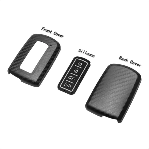 Miniatura 5 de Funda luminosa para llavero inteligente compatible con Toyota Avalon Camry Corolla Highlander RAV4 4 botones sin llave control remoto de fibra