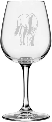 Miniatura 31 de Morgan Body Horse - Copa de vino grabada multiusos (12.75 onzas)