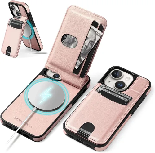 Miniatura 29 de SkyEagle Funda compatible con Magsafe para iPhone 13 Pro Max con soporte para tarjetas, función atril, bloqueo RFID, ranuras para tarjetas