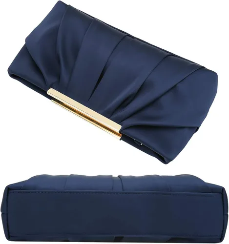 Miniatura 5 de CHARMING TAILOR Bolso de noche elegante plisado de satén formal simple y elegante para mujer