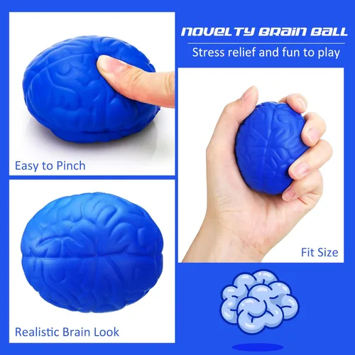 Miniatura 3 de Jenaai Pelota antiestrés para el cerebro de Halloween, 2.76 pulgadas, de poliuretano, para ejercicio, muscular, para ejercicio, divertido alivio