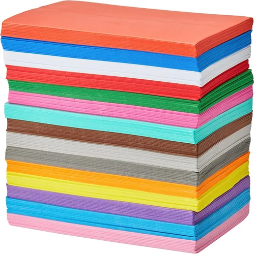 ARTEZA Hojas de espuma EVA, 5.5 x 8.5 pulgadas, 15 colores, 150 hojas, 0.053 in de grosor, láminas de espuma para regalos de bricolaje y manualidades