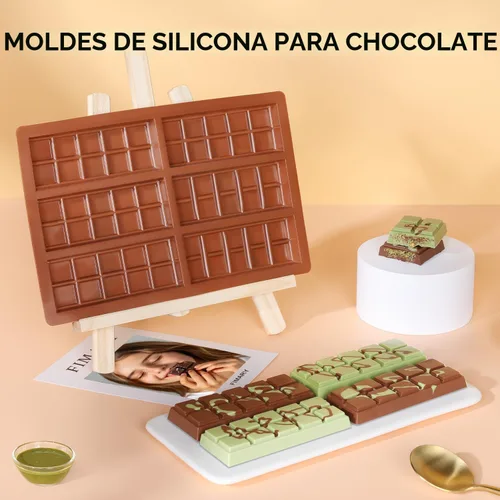 Miniatura 5 de Molde de barra de chocolate – Moldes antiadherentes para chocolate, molde profundo de silicona de grado alimenticio para pistacho de Dubai, dulces