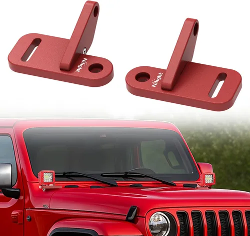 Miniatura 8 de Nilight Soporte de montaje de luz para capó para pilar A delantero Auxiliar Offroad LED Pod Luces de trabajo en Jeep Wrangler JL/JLU 2020-2023 Pilar