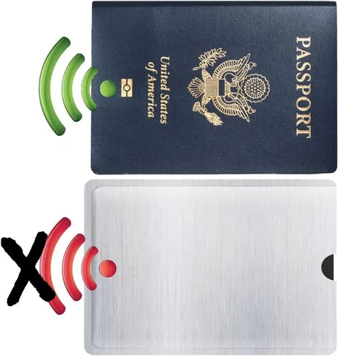 Miniatura 2 de Funda de bloqueo RFID antirrobo para tarjeta de crédito y pasaporte con bolsillo para billetera, para proteger tu valiosa información del robo