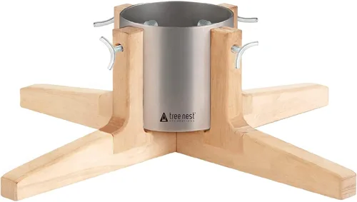 Tree Nest Base de soporte para árbol de Navidad de 7 pies, soporte plateado para árbol de Navidad, estable para decoración de árbol de Navidad,