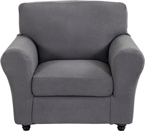 Miniatura 15 de KRFOONN - Fundas elásticas de 4 piezas para sillón y sofá, funda con estampado y 3 fundas independientes para cojines de asiento, lavables, Color01