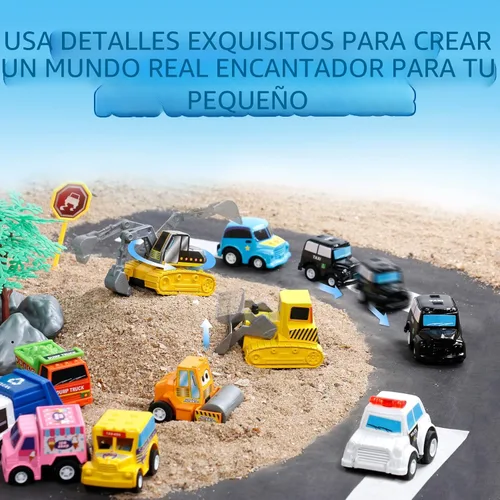 Miniatura 3 de Fajiabao 18 autos de juguete para niños pequeños, mini autos de tracción hacia atrás, camiones, rellenos de piñata para niños, recuerdos de fiesta
