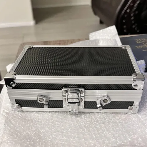 Miniatura 7 de Estuche de transporte de aluminio, mini maletín de espuma de aluminio, caja de herramientas portátil (7.087 * 4.331 * 2.165 in)