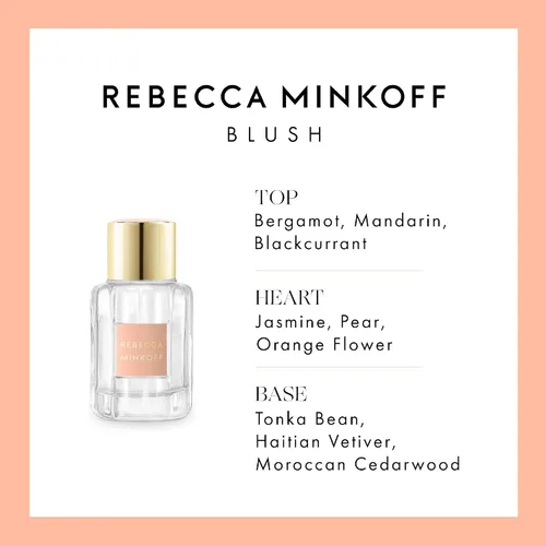 Miniatura 4 de Rebecca Minkoff Rubor, fragancia brillante y femenina, Eau de Parfum para mujer, notas de bergamota, jazmín y vetiver, perfume de larga duración