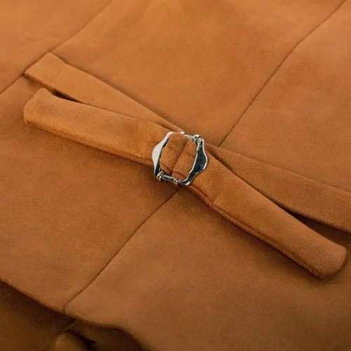 Miniatura 6 de Chaleco de traje de cuero de ante para hombre, chaleco bordado casual, ajustado, chaleco occidental