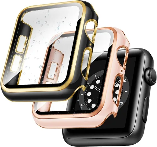 Miniatura 9 de top4cus Carcasa de 38mm compatible con Apple Watch, con protector de pantalla de vidrio templado incorporado, cubierta de PC para iWatch Series