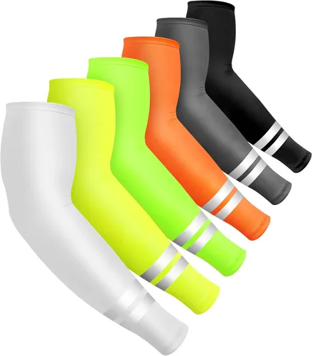 SATINIOR 6 pares de mangas de compresión para brazos con protección solar UV, para mujeres y hombres, golf, deportes al aire libre Colores vibrantes.