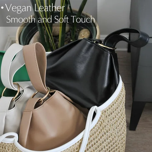 Miniatura 3 de Bolso de mano para mujer, de piel vegana, suave, con asa superior, bolso pequeño