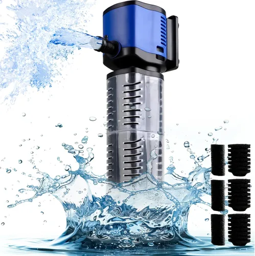 coospider-repta Filtro de acuario para tanque de 100 a 300 galones, potente filtro interno de tanque de peces de 660 GPH, filtro sumergible de bomba