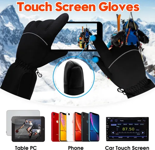 Miniatura 3 de Guantes de calor eléctricos recargables de invierno para hombres y mujeres, guantes de calefacción a pilas, impermeables, con aislamiento térmico