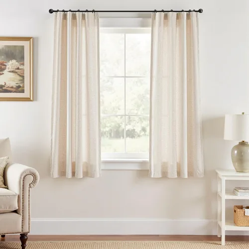 Miniatura 115 de JINCHAN Cortinas de lino de 108 pulgadas de largo, juego de 2 paneles, cortinas de ventana para sala de estar y dormitorio, cortinas