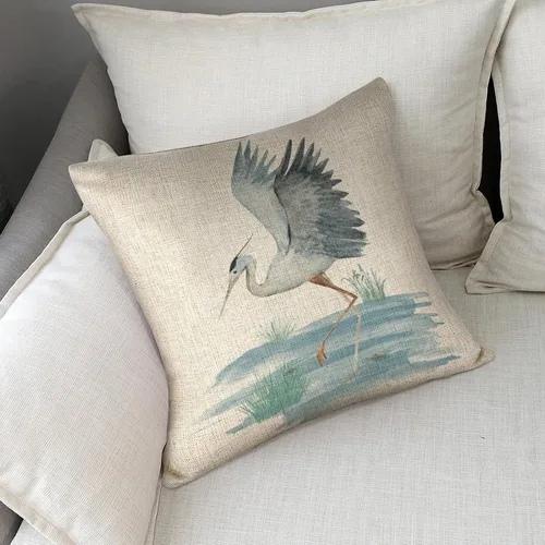 Miniatura 7 de Fundas de Almohada de Lino con Estampado de Bailarinas Azules en Costa 18x18 para Sofá, Almohada Decorativa para Sofá, Exterior