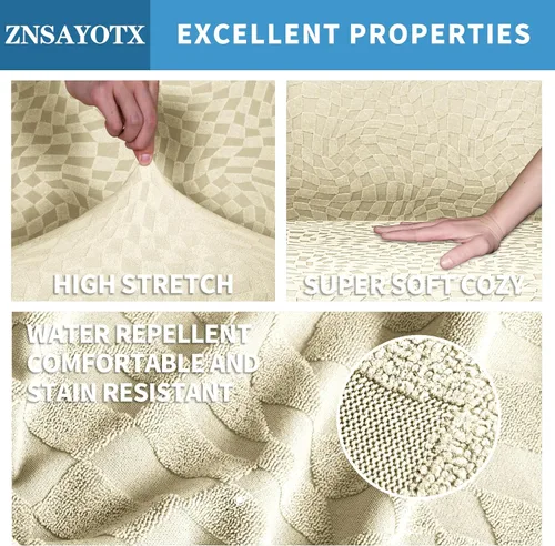 Miniatura 3 de ZNSAYOTX 2026 Funda elástica para sillón reclinable de 3 piezas (61 cm-94 cm) Fundas súper suaves para silla reclinable con bolsillo grande y lazos