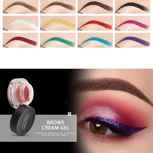 Miniatura 3 de Crema de cejas de 12 colores, gel de pomada de cejas suave de larga duración, impermeable, delineador de ojos, maquillaje de cejas cosméticos