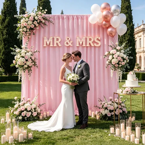 Miniatura 82 de Cortinas de Telón de Fondo Blanco de 2 Paneles 5 x 1,5 m de Poliéster, Telón de Fondo para Fotografía, Cortinas para Decoración de Fondo de Boda