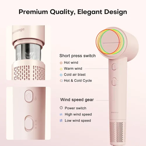 Miniatura 6 de Secador de pelo de alta velocidad con secador profesional de 110000 rpm, secador de pelo iónico negativo de 656.2 ft para mujeres, secado rápido