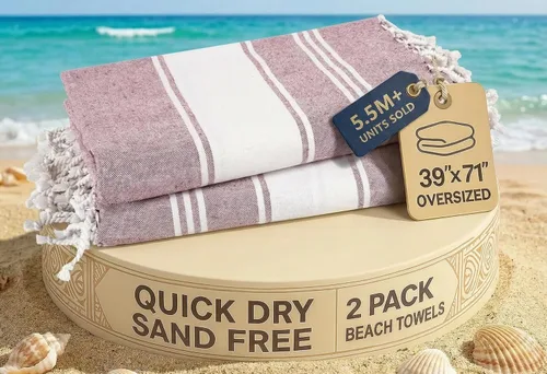 Miniatura 94 de LANE LINEN - Paquete de 4 toallas de playa de gran tamaño, toalla de piscina prelavada, extragrande, de secado rápido y sin arena, toalla de viaje