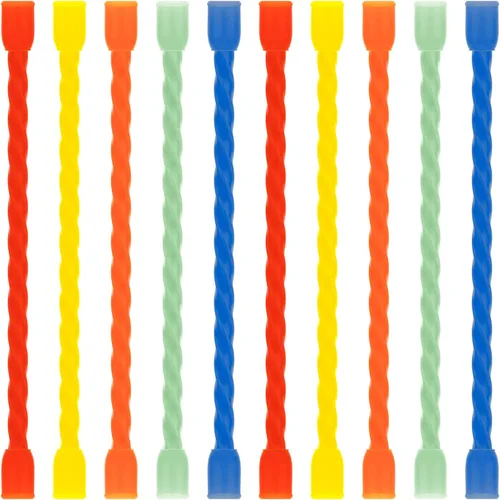 Miniatura 14 de 20 bridas de silicona para cables, reutilizables, de goma, flexibles, con núcleo de acero, para agrupar y sostener, ataduras multiusos