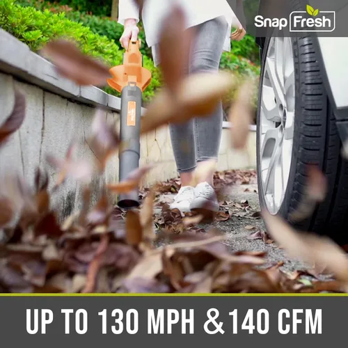 Miniatura 2 de SnapFresh Soplador de hojas inalámbrico Soplador eléctrico de hojas de 20 V con batería de 2.0 Ah y cargador Soplador de hojas ligero de 2