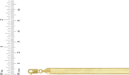 Miniatura 4 de Floreo 10k Yellow Gold 6mm Super Flexible Silky Herringbone Chain Bracelet