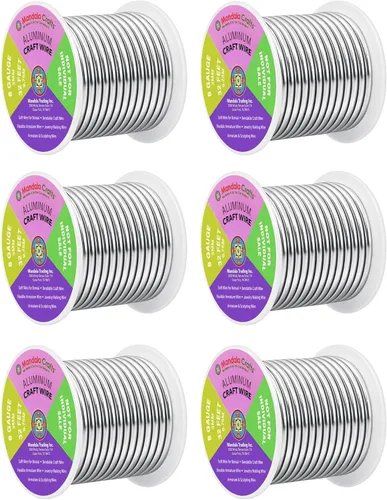 Miniatura 133 de Mandala Crafts - Alambre de aluminio anodizado de 8 calibre para hacer joyas - 9.75 m de alambre flexible negro colorido - Flexible para bonsái