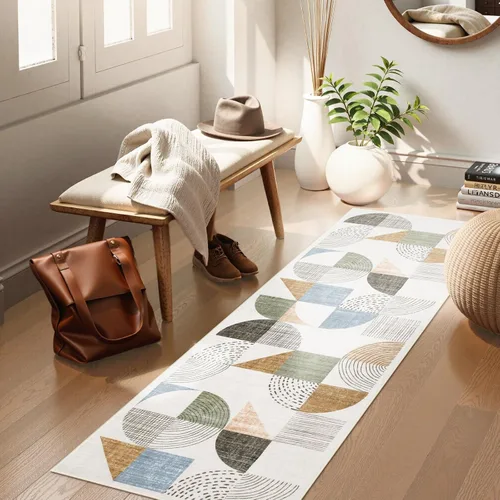 Miniatura 7 de Beeiva Alfombra de Pasillo Lavable Boho de 2 x 6 Pulgadas, Alfombras de Pasillo para Interiores Antideslizantes con Respaldo de Goma, Alfombra