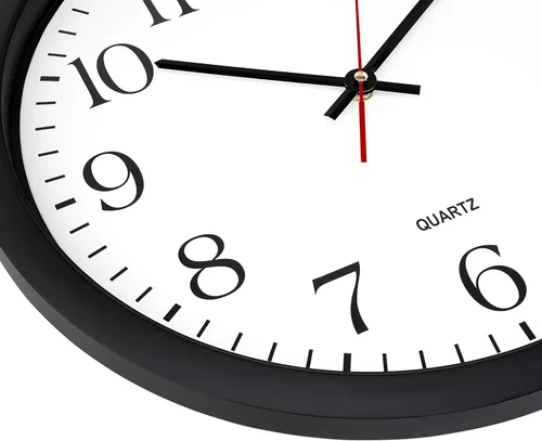 Miniatura 2 de Bernhard Products Reloj de pared negro, silencioso, sin tictac, de cuarzo, de calidad extra grande, funciona con pilas, redondo, fácil de leer