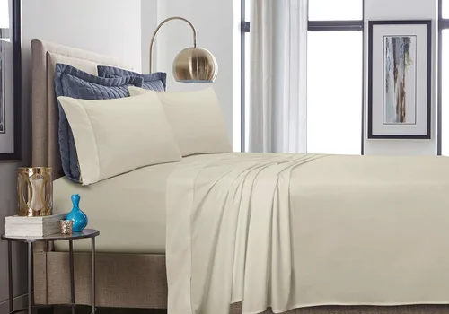 Miniatura 4 de Tribeca Living Par de almohadas de algodón percal de 500 hilos, estándar, gris