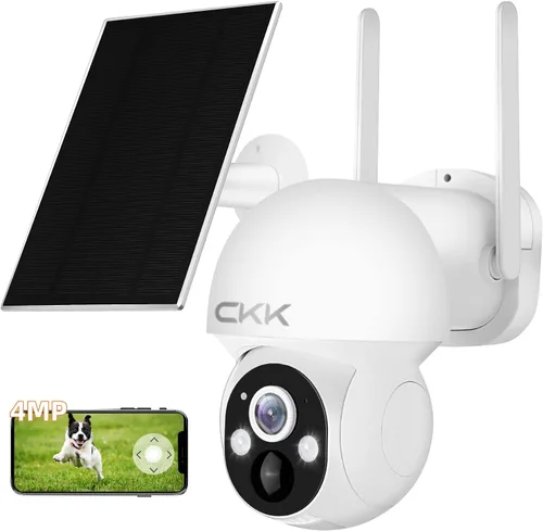 Miniatura 11 de CKK [Cámara de seguridad 3K para exteriores] Visión nocturna a color, cámaras PTZ inalámbricas para seguimiento automático del hogar, audio de 2