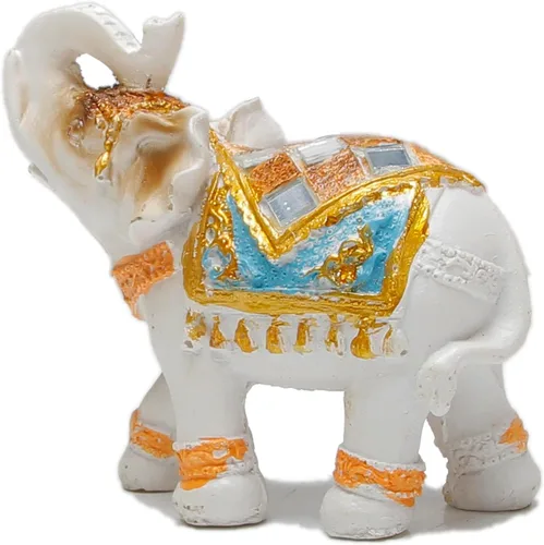 Miniatura 9 de Juego de 2 estatuas y figuras de elefante - Regalos de elefante de la suerte y la riqueza para decoración del hogar - Estatua con trompa hacia